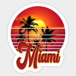 Miami Retro Vintage Sunset Beach 70s 80s Sticker